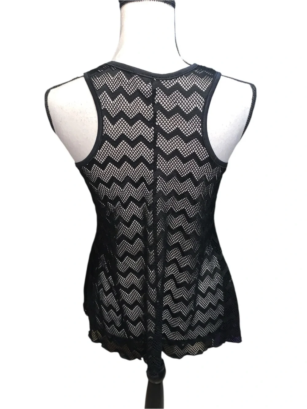 Girls XXL 18 Black Chevron Sheer Swimsuit Cover
